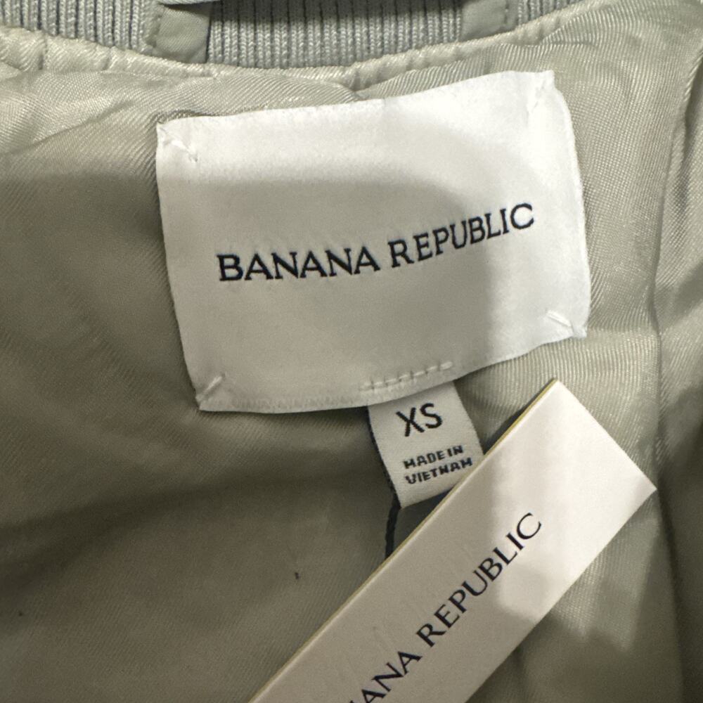 Banana Republic Water Resistant Cropped Bomber Jacket Sz XS - Green - Picture 7 of 8